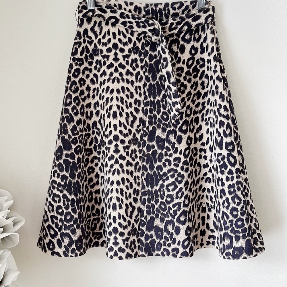 FRONT ROW by Sarah & Goldy Animal Print Flare Skirt XS